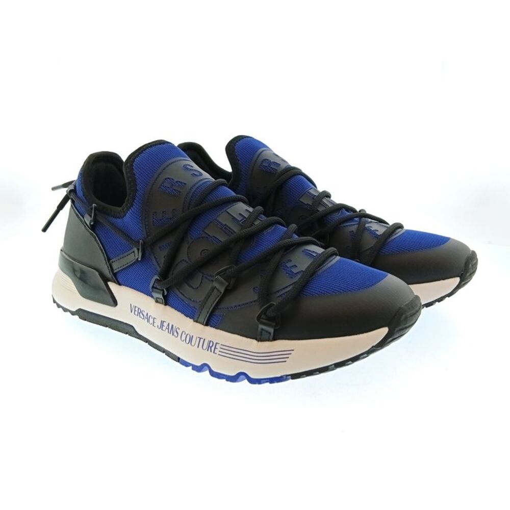 Versace Jeans Couture Mens Black / Royal Blue / White Cage Runner Sneakers